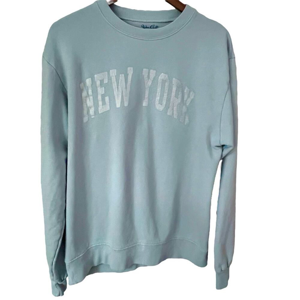 Brandy Melville John Galt New York Sweatshirt Baby Blue Crewneck One Size